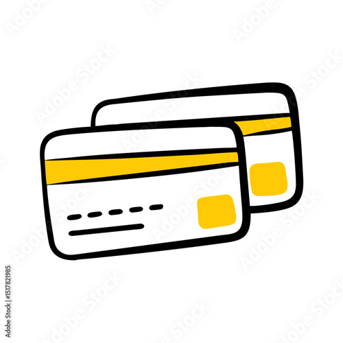 Two credit cards icon on transparent background for web and graphic design