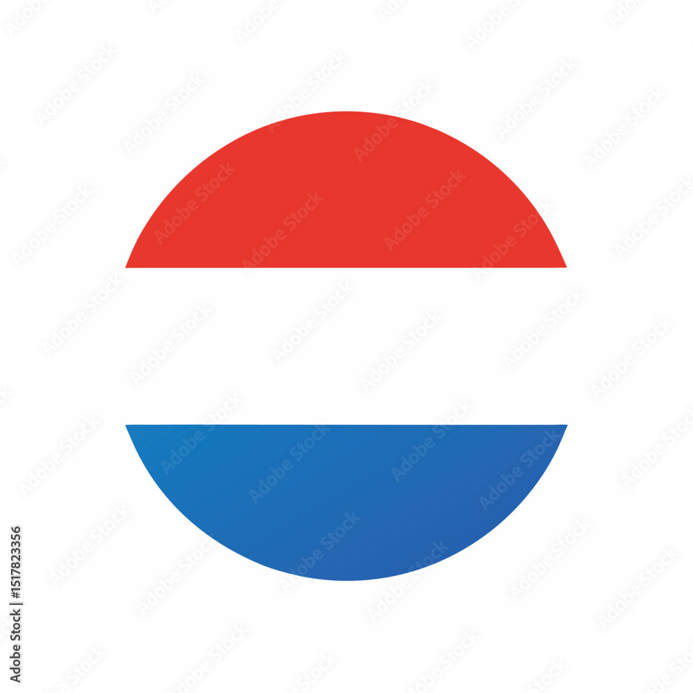 Naklejka premium Watercolor Round Flag Icon of the Netherlands