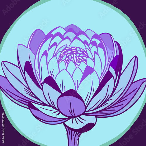 round icon inside the whole volume of the lotus flower picture