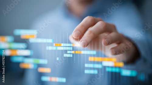 Project Manager Using Gantt Software for Precise Project Scheduling photo