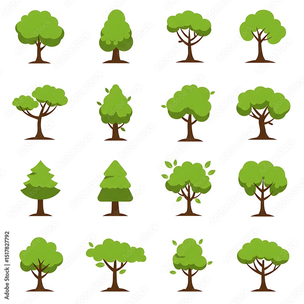 Fototapeta premium Verdant Iconography: A Sylvan Collection