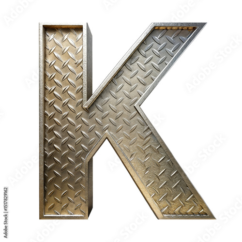 metal letter k PNG, transparent background