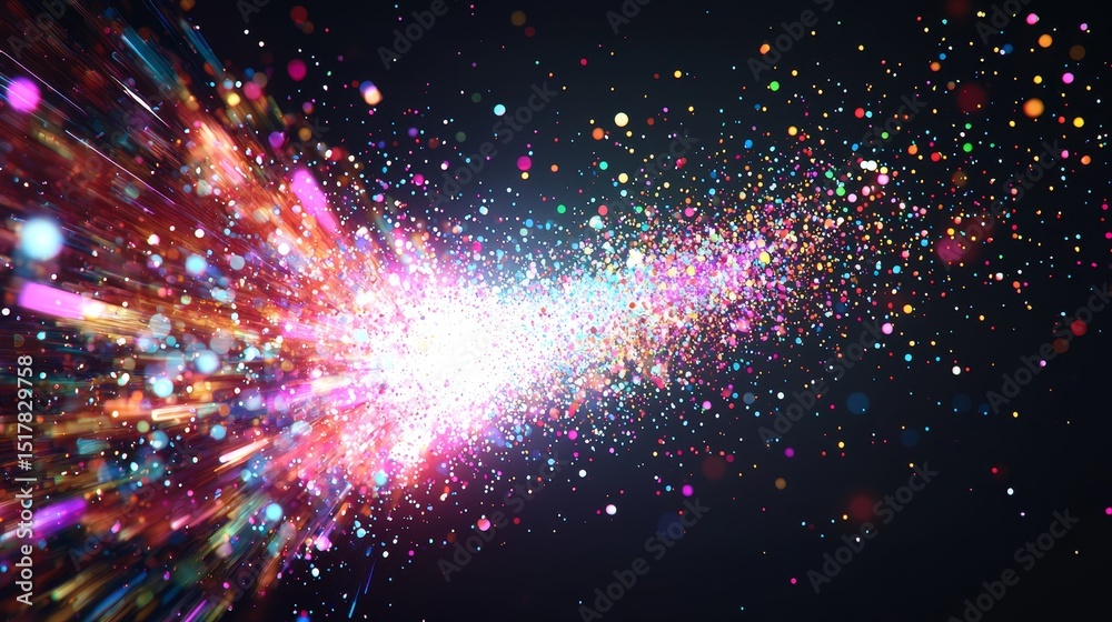 Naklejka premium Ultra Close-Up of Vibrant Liquid Crystal Explosion with Colorful Effects