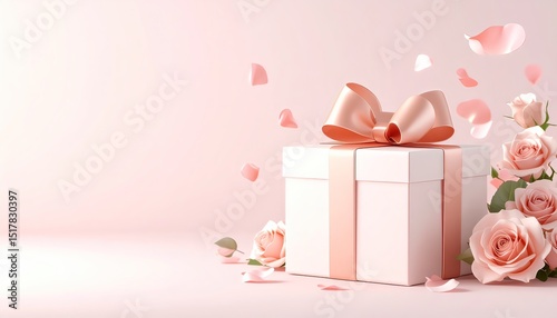 pink gift box with ribbon