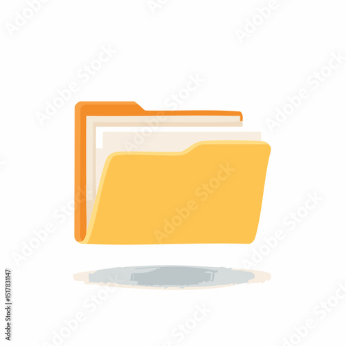 Document Folder Icon: A simplified, clean icon representing an open document folder. The image signifies the importance of document management, data organization.