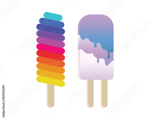 Set tasty ice cream collection