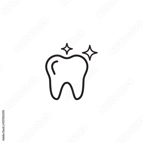 Clean tooth icon vector illustration for dental hygiene and healthcare concepts