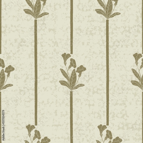 Discover the tranquil beauty of our Golden Primrose Meadow Collection. Soft yellow primroses intertwine with subtle foliage in these elegant seamless  patterns