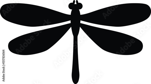 dragonfly silhouette vector illustration, dragonfly black symbol
