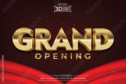 Grand Opening with text effect luxury 3d style
