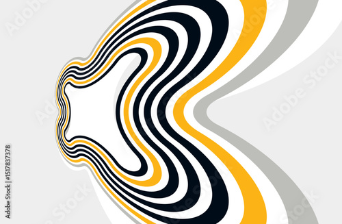 Lines in motion vector abstract background, 3D perspective creative optical design with stripes, sound and music concept, flowing lines.