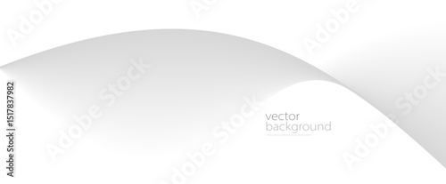 Smooth flow of wavy shape with gradient vector abstract background, light grey design curve line energy motion, relaxing image or technology.