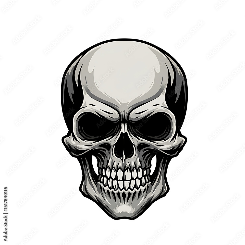 Fototapeta premium Shadowed Skull: A Vector Portrait