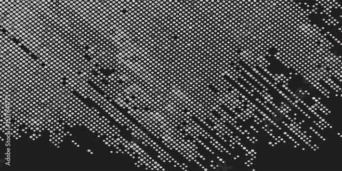 Stippled radial brush strokes. Grain dotted gradient collection. Grunge sprinkle spray texture. Dirty dust sand noise round elements. Splattered dotted overlay set. White splashed stains spots vector