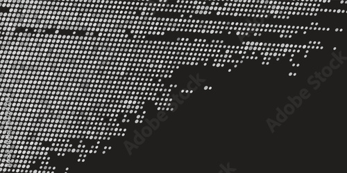 Stippled radial brush strokes. Grain dotted gradient collection. Grunge sprinkle spray texture. Dirty dust sand noise round elements. Splattered dotted overlay set. White splashed stains spots vector