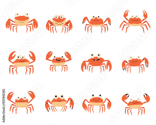 Cute crab drawing clipart design illustration