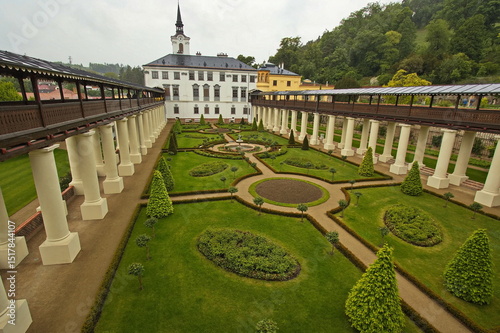 Castle with castle garden in Lysice in Blansko District, South Moravian Region, Czech Republic, Europe, Central Europe
