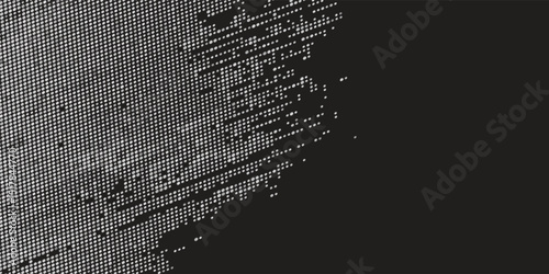 Stippled radial brush strokes. Grain dotted gradient collection. Grunge sprinkle spray texture. Dirty dust sand noise round elements. Splattered dotted overlay set. White splashed stains spots vector