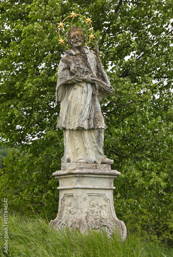 Statue of Sankt Johann from Nepomuk at Popice at Znojmo, Moravia, Czech Republic, Europe, Central Europe
