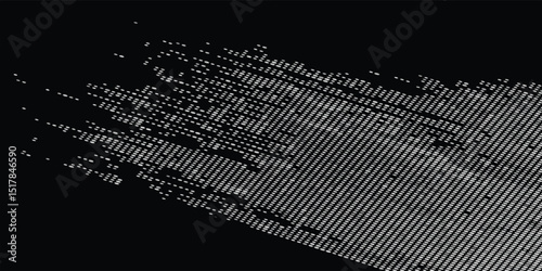 Stippled radial brush strokes. Grain dotted gradient collection. Grunge sprinkle spray texture. Dirty dust sand noise round elements. Splattered dotted overlay set. White splashed stains spots vector
