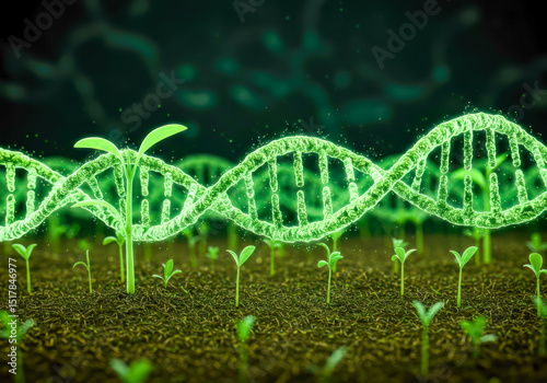 Genetic Engineering Green Plant Growth DNA Science Biotechnology Agriculture Nature Innovation