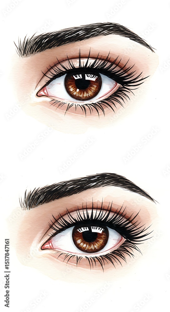 Naklejka premium Intricate Eye Details: A Digital Illustration