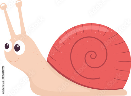 Cute snail clipart design illustration
