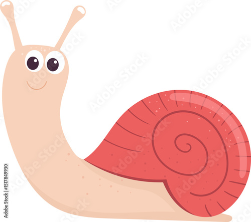 Cute snail clipart design illustration
