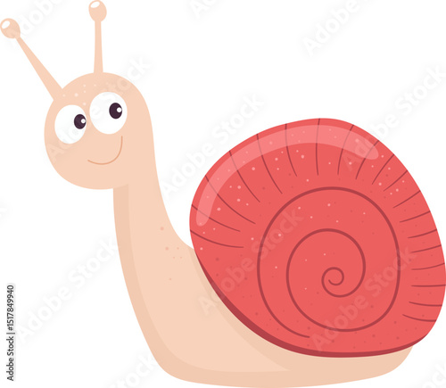 Cute snail clipart design illustration
