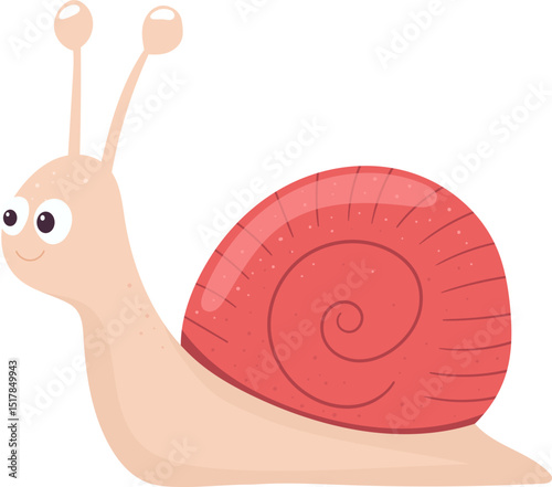 Cute snail clipart design illustration
