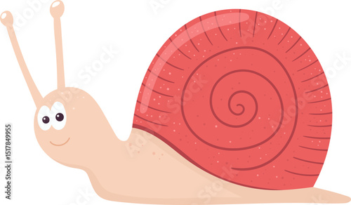 Cute snail clipart design illustration
