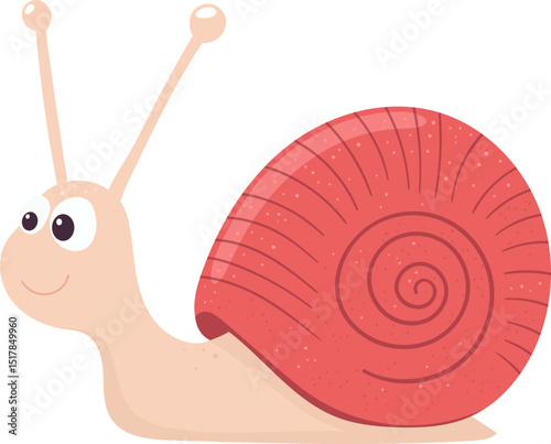 Cute snail clipart design illustration
