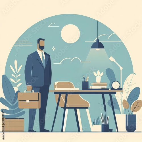 A man standing in front of a desk