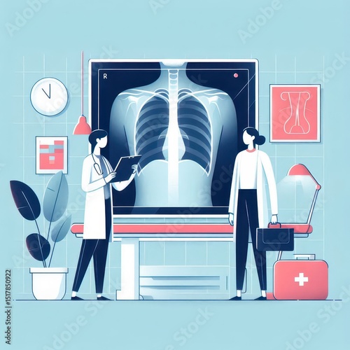 A couple of doctors looking at an x-ray