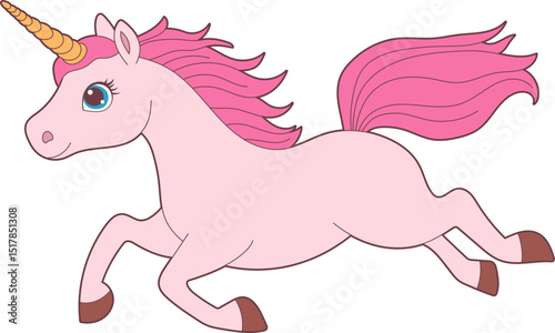 Cute unicorn drawing clipart design illustration