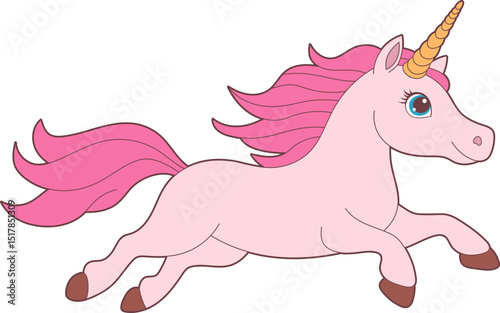 Cute unicorn drawing clipart design illustration