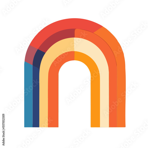 My Simple flat 2D icon rainbow arc isolated on transparent background, vector, flat design, animation design, vector, flat design, animation design, simple flat 2D icon, minimalist design