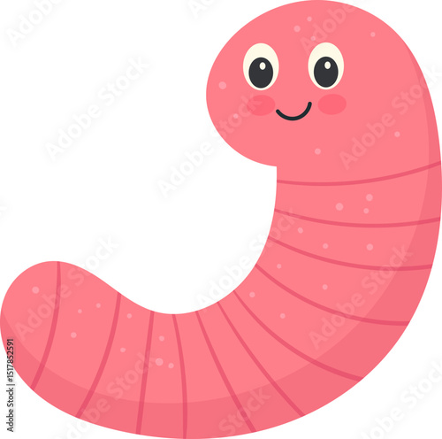 Cute worm drawing clipart design illustration