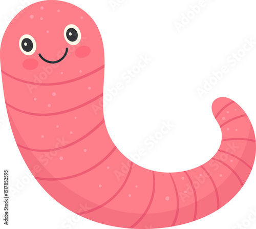 Cute worm drawing clipart design illustration