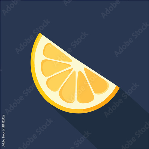 My Simple flat 2D icon lemon wedge isolated on transparent background, vector, flat design, animation design, vector, flat design, animation design, simple flat 2D icon, minimalist design