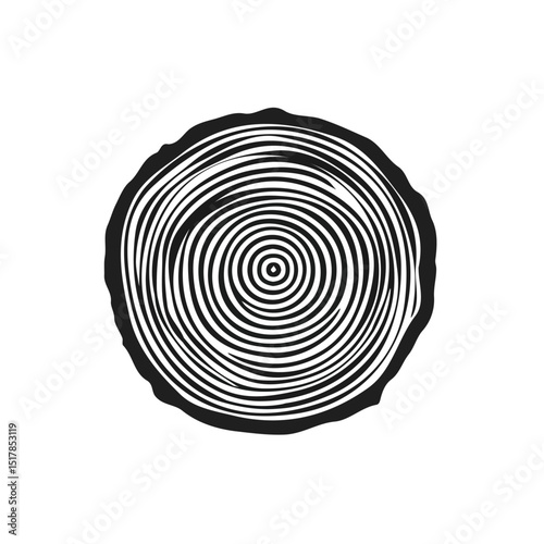 My Simple flat 2D icon tree ring slice isolated on transparent background, vector, flat design, animation design, simple flat 2D icon, minimalist design, Eps Format