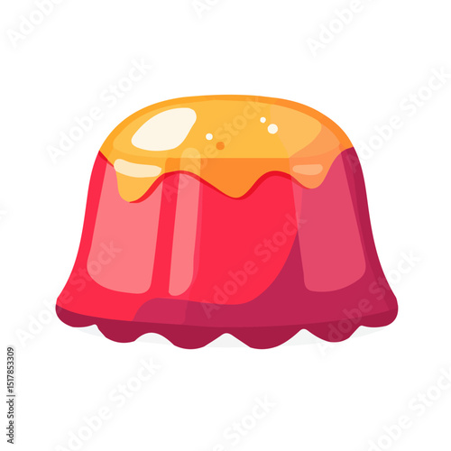 My Simple flat 2D icon jelly isolated on transparent background, vector, flat design, animation design, simple flat 2D icon, minimalist design, Eps Format