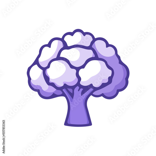 My Simple flat 2D icon cauliflower isolated on transparent background, vector, flat design, animation design, simple flat 2D icon, minimalist design, Eps Format