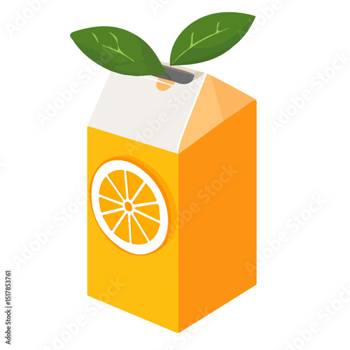 My Simple flat 2D icon orange juice box isolated on transparent background, vector, flat design, animation design, simple flat 2D icon, minimalist design, Eps Format