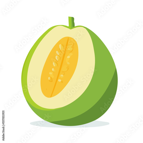 My Simple flat 2D icon whole honeydew melon isolated on transparent background, vector, flat design, animation design, simple flat 2D icon, minimalist design, Eps Format