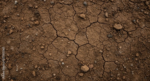 Dry Cracked Earth Soil Texture Background Drought Arid Land Surface