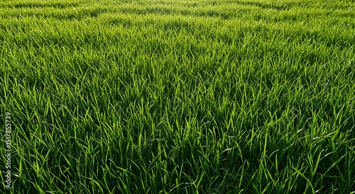 Lush Green Grass Field Texture Vibrant Spring Meadow Background Image