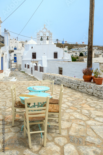 Wallpaper Mural A street in the center of the village of Chora on the island of Amorgos. Cyclades, Greece Torontodigital.ca