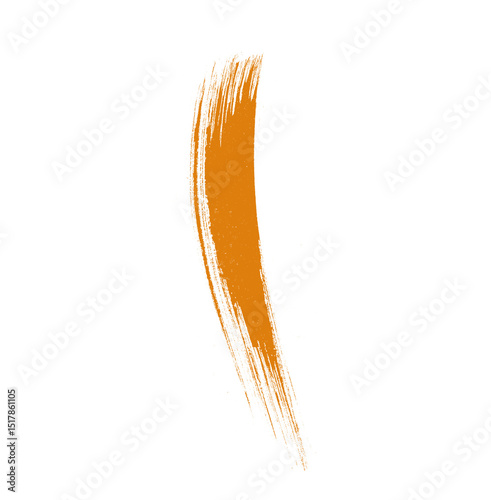 Thin orange acrylic brushstroke with sharp clean texture