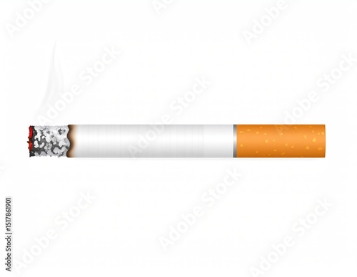 Burning Cigarette: A Realistic, Minimalist Depiction